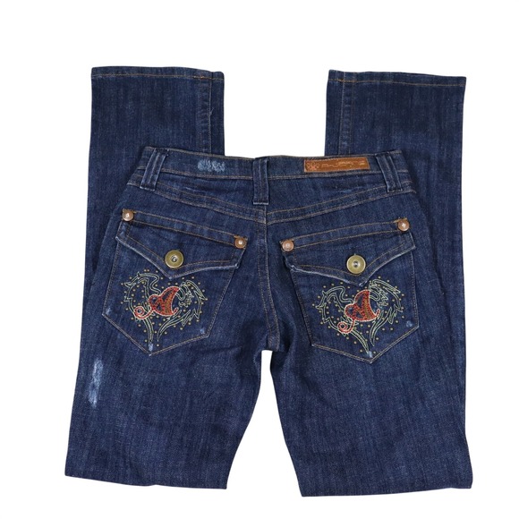 A Jeans Denim - A Jeans Low Rise Flare Jeans Women's 5 Dark Wash Y2K Grunge Skater Alt Emo Punk